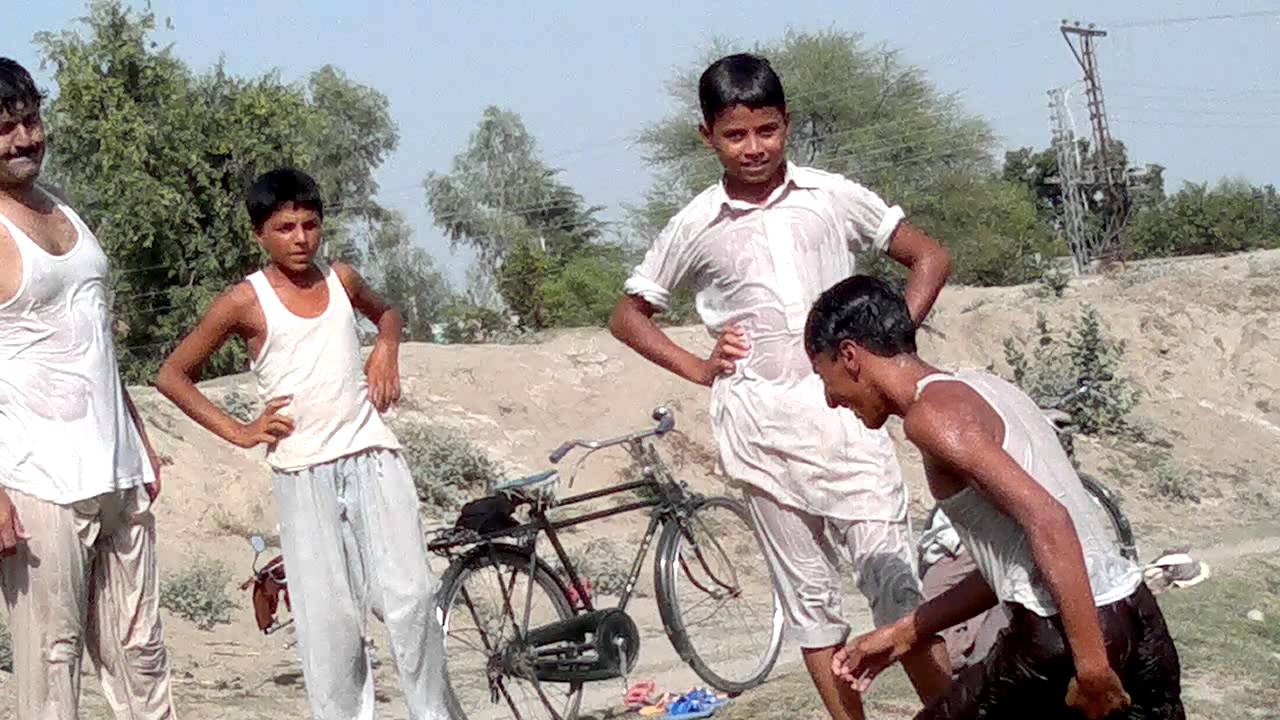 Abazai Haseeb, boys swimming in  neher in ramadan july 2012
