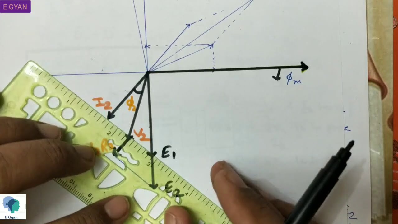 Phasor Diagram of Transformer on Inductive Load : Transformer  phasor diagram in hindi