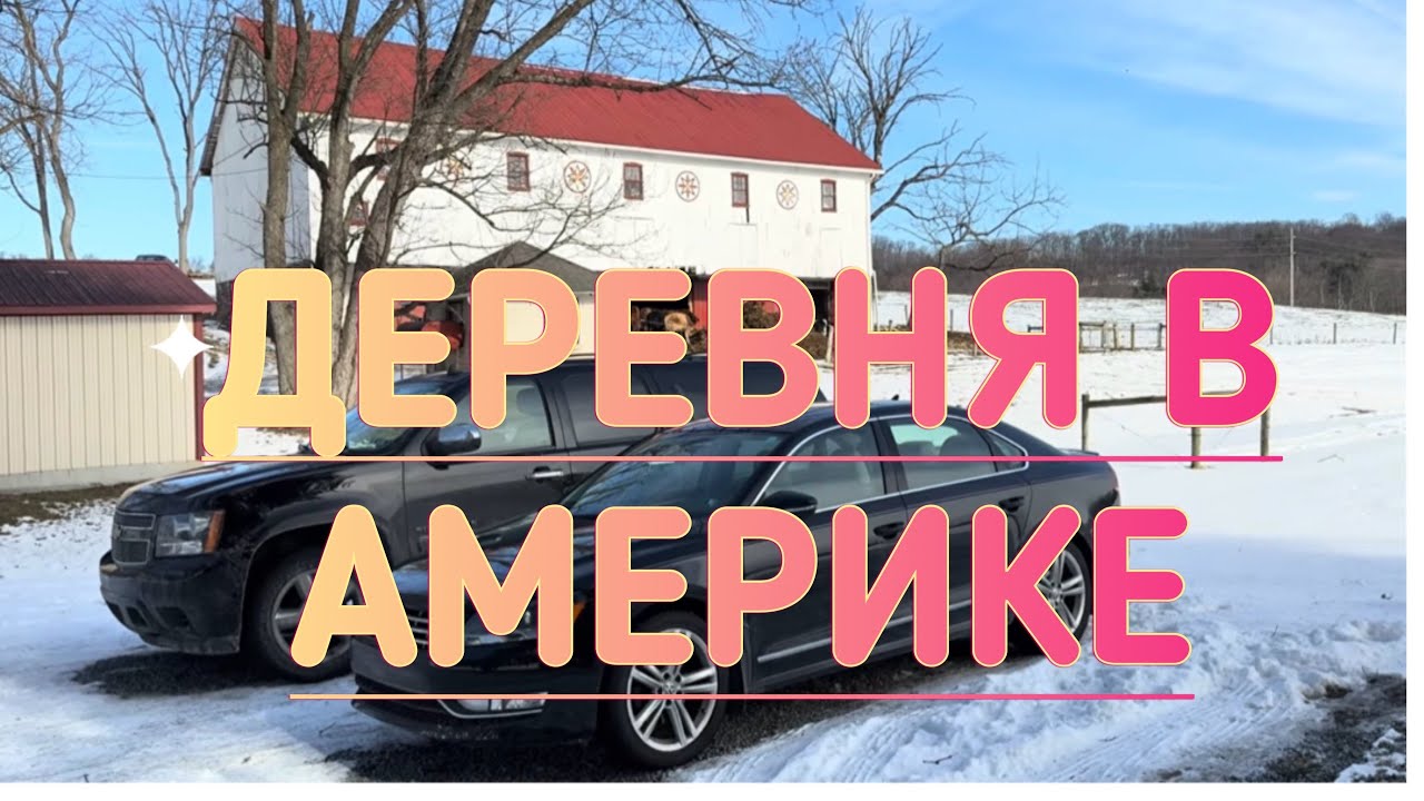 Деревня в США. Частный сектор. Коровы, кафе, магазинчики . Цены на подержанные машины Volvo. #сша 
