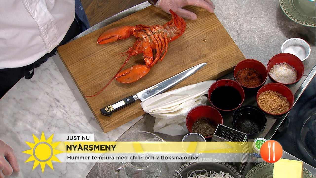 Nyårsmeny med hummer och oxfilé - Nyhetsmorgon (TV4)