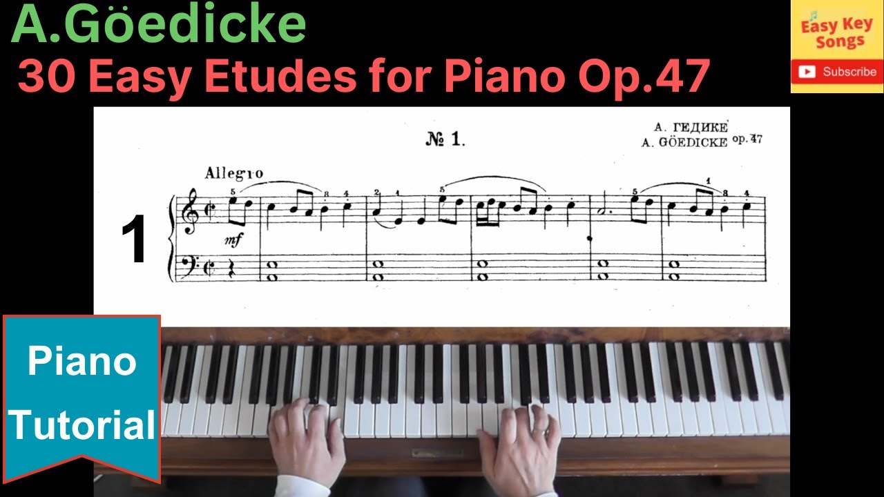 A. Goedicke (Alexander Gedike) - Etude No.1 Op47. Piano Tutorial with score.