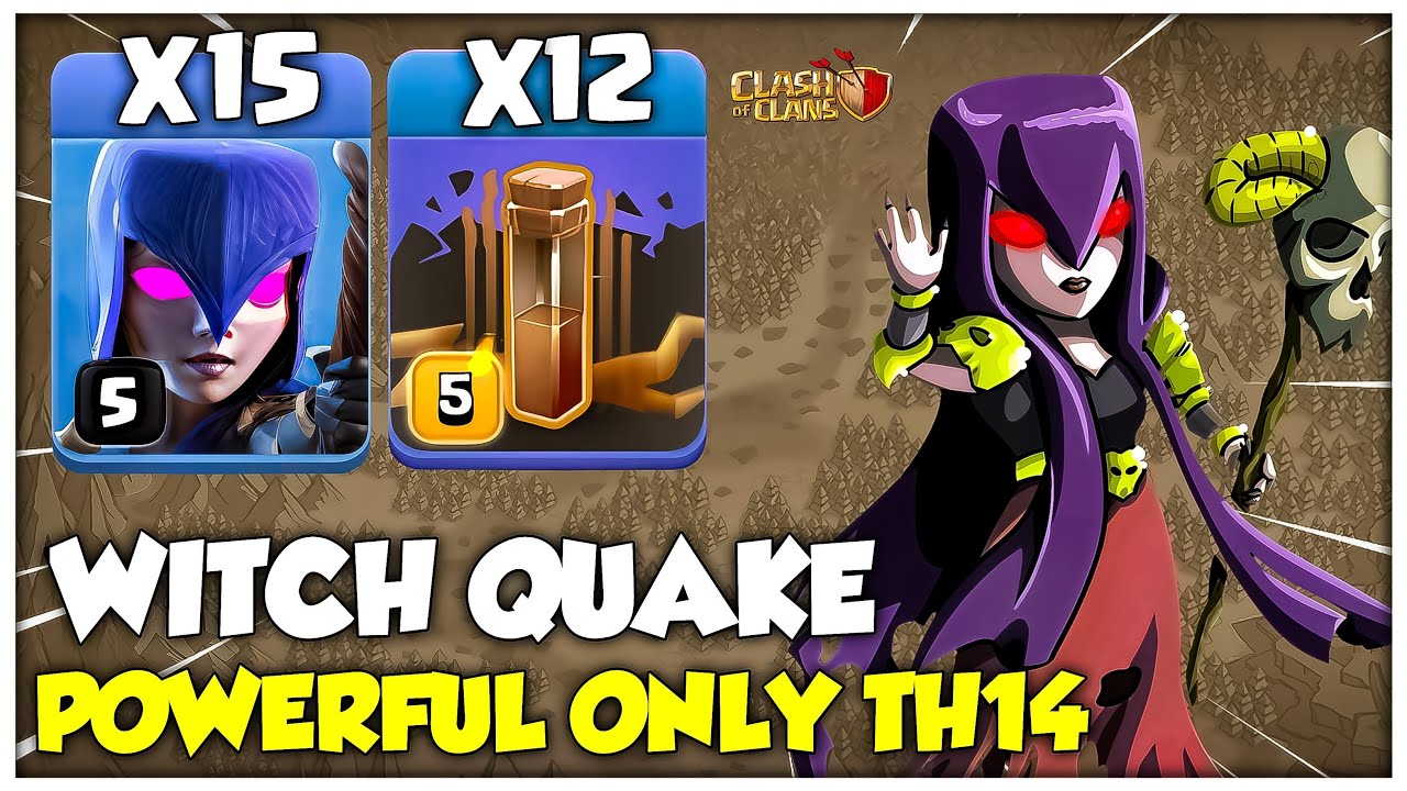 TH14 Witch Quake | Th14 Golem Witch Earthquake Attack Strategy - Clash of Clans