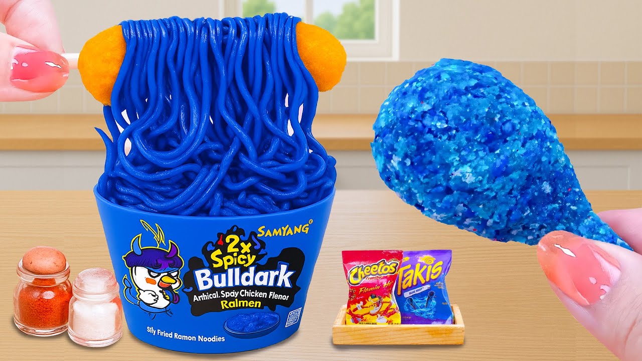 Ramen Azul Intenso 🍜💙 con Pollo Crujiente Mini | YumMini