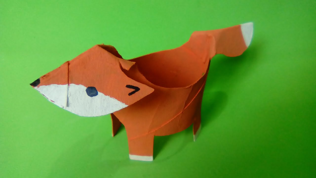 Como fazer uma raposa usando rolinho de papel higiênico e materiais recicláveis e descartáveis diy