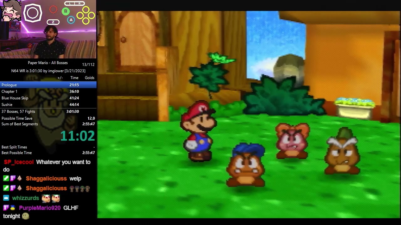 Paper Mario All Bosses Speedrun in 2:59:24
