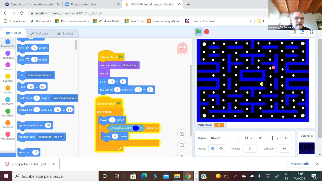 Programación de los fantasmas de PACMAN. Parte 3