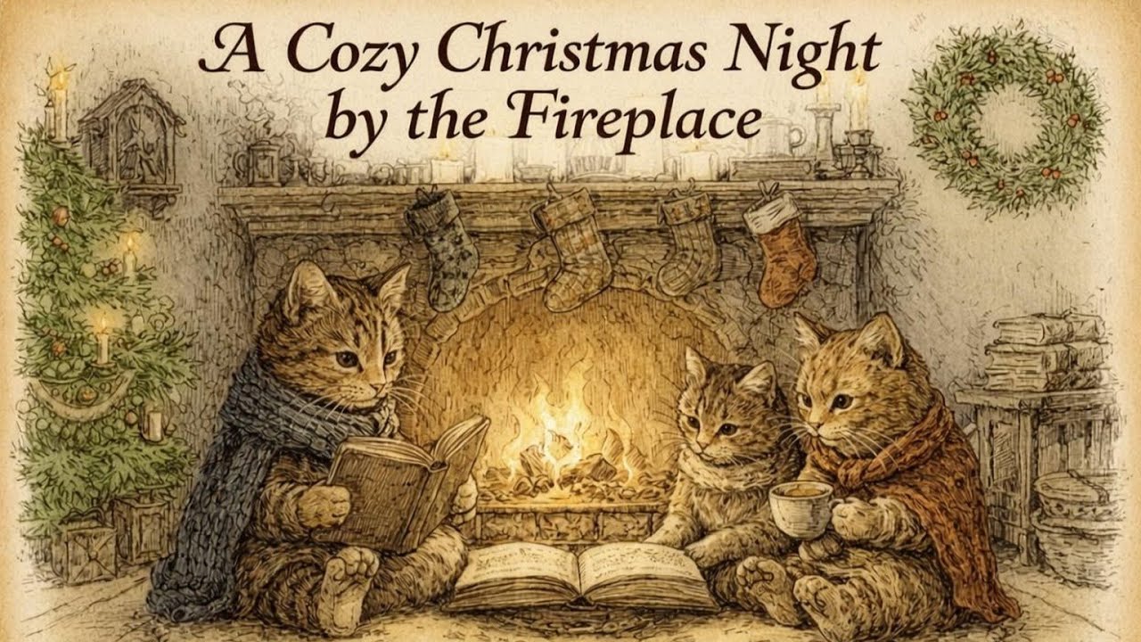 Gentle Celtic Fantasy — A Cozy Christmas Night by the Fireplace