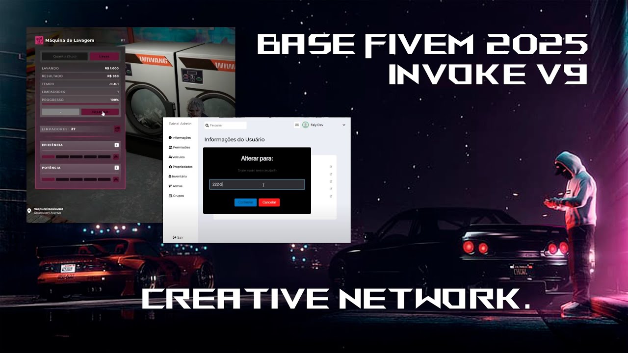 BASE FIVEM 2025 INVOKE V9 + TEMATICA PERSONALIZADA , TEMA PROPRIO, SAO PAULO E AMERICANO
