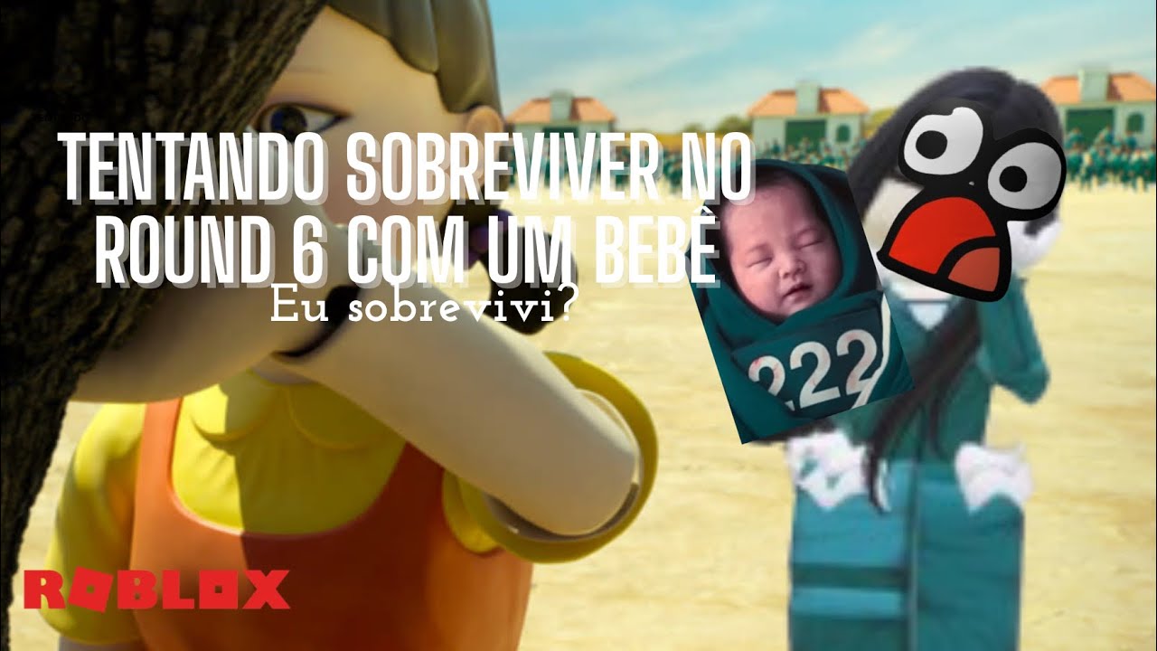 TENTANDO SOBREVIVER NO ROUND 6 DO ROBLOX COM UM BEBÊ! (eu consegui?) | Loren Kids