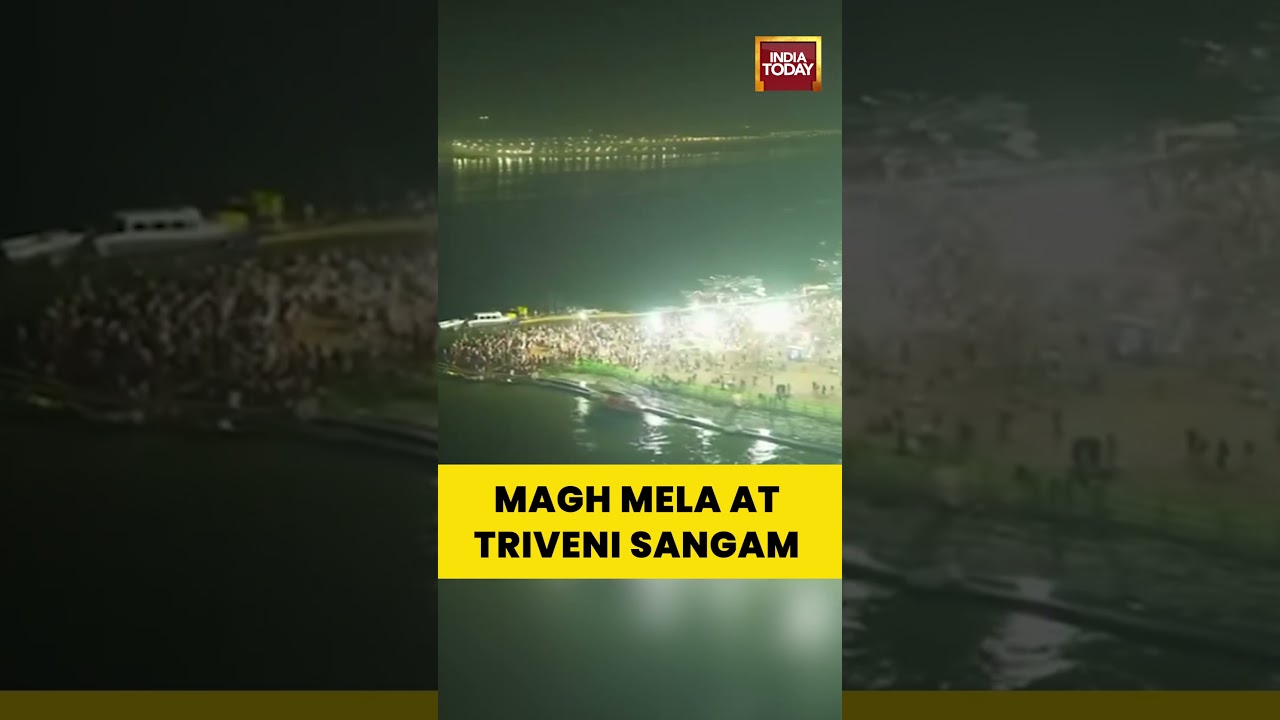 Uttar Pradesh: Drone Visuals Capture the Ongoing Magh Mela at Triveni Sangam, Prayagraj
