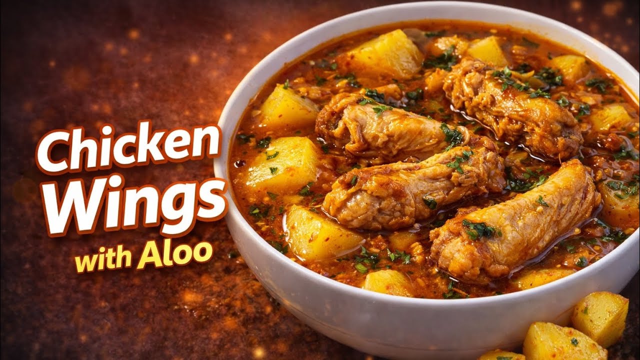 Chicken Wings with Aloo 😋 | Easy & Delicious Homemade Recipe