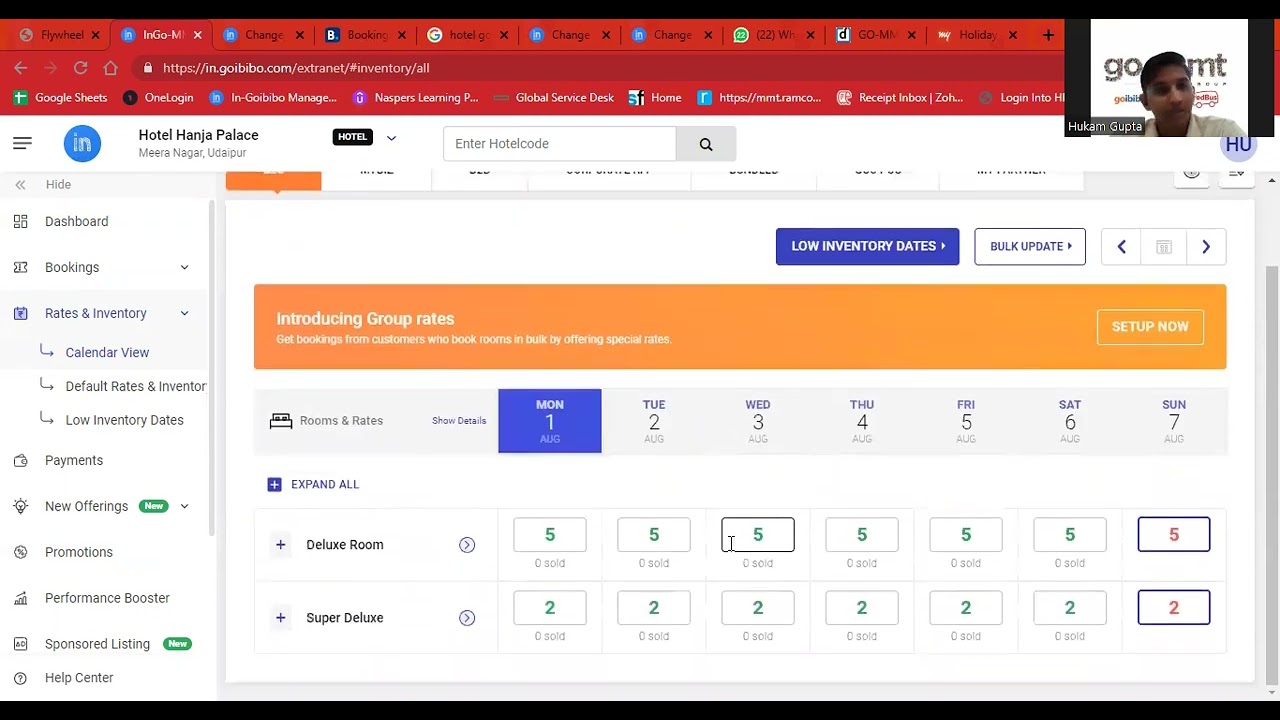 Goibibo and Makemytrip Extranet - Rates & Inventory Updation (Basic)