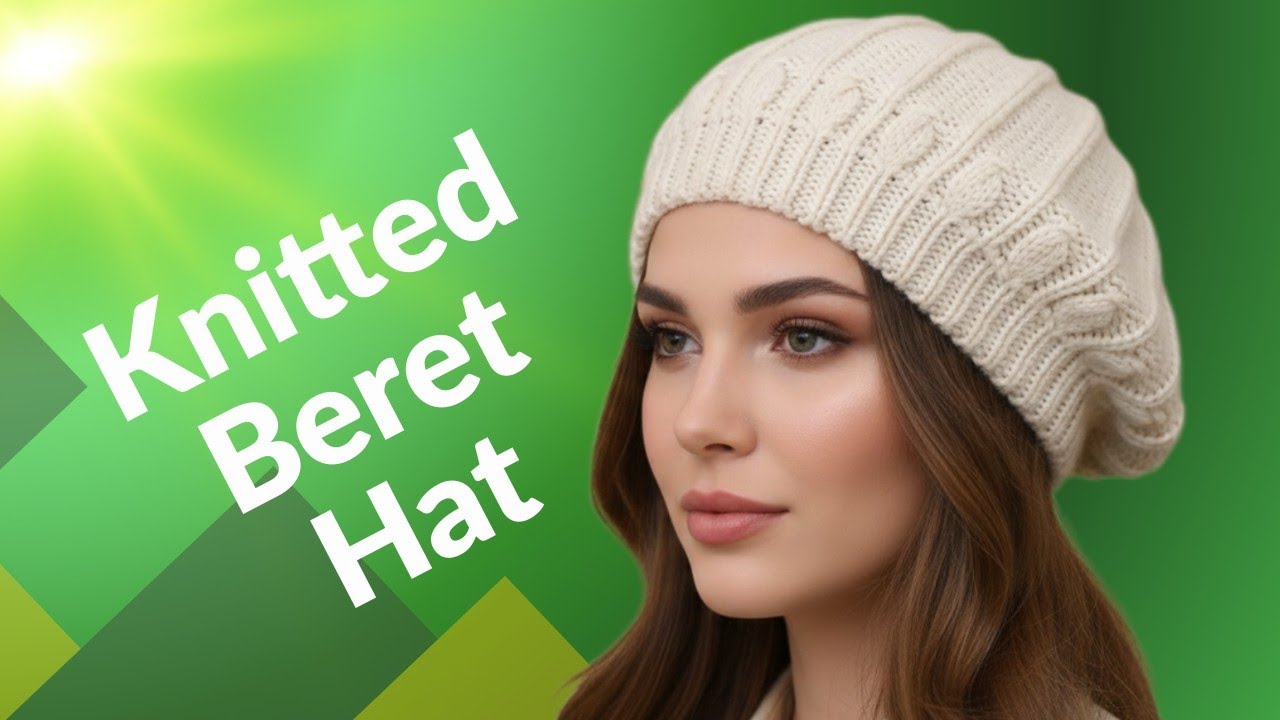 Knitted Beret Hat Tutorial / بافت کلاه بره یا فرانسوی