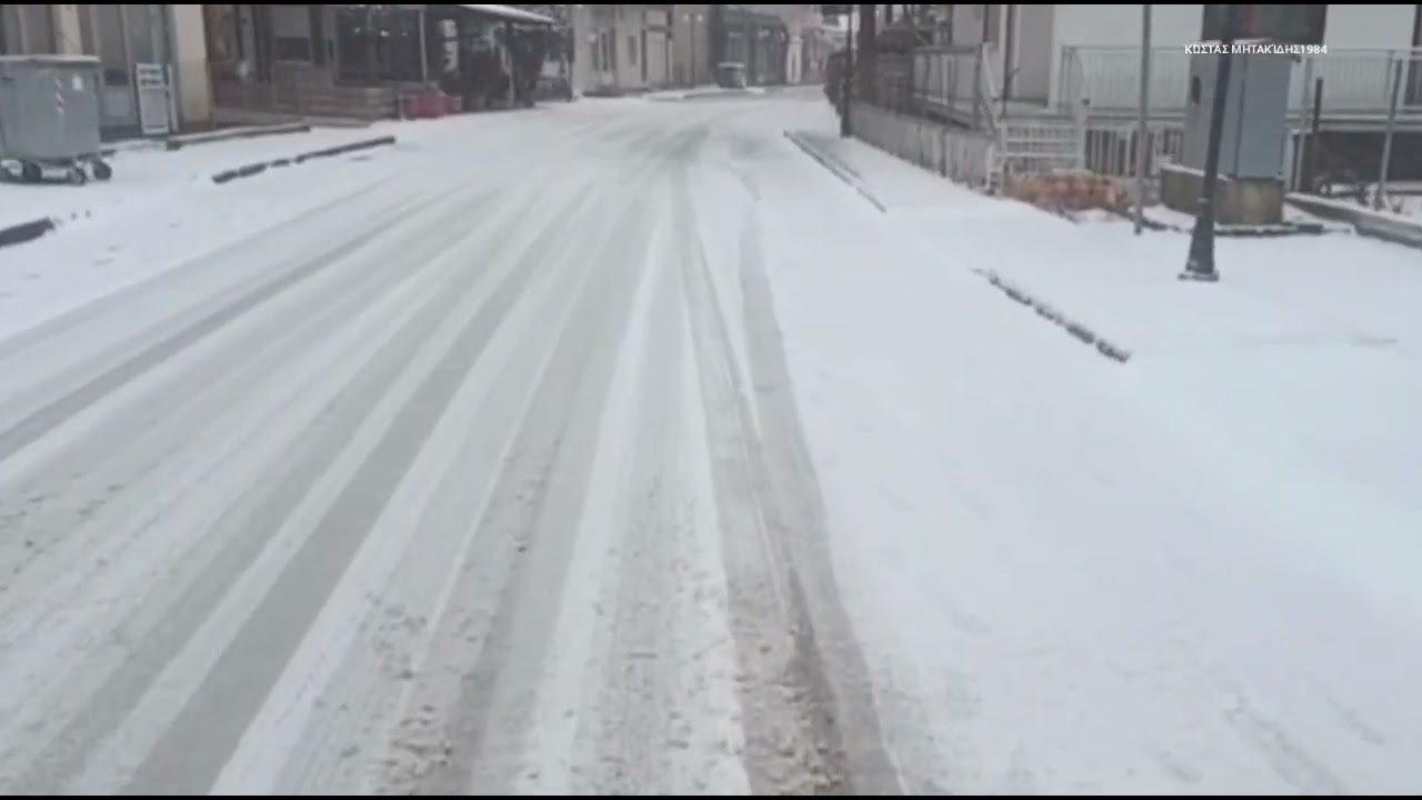 9.38 μέχρι 9.45 χιονίζει Στις Καστανιές Έβρου 2.2.2026 