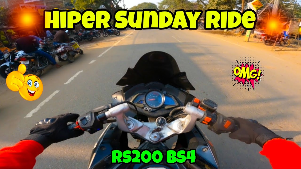 Hiper Sunday ride with rs200 bs4 black 🚀🚀/ #motovlog #viral @Trakerkartikvloge 