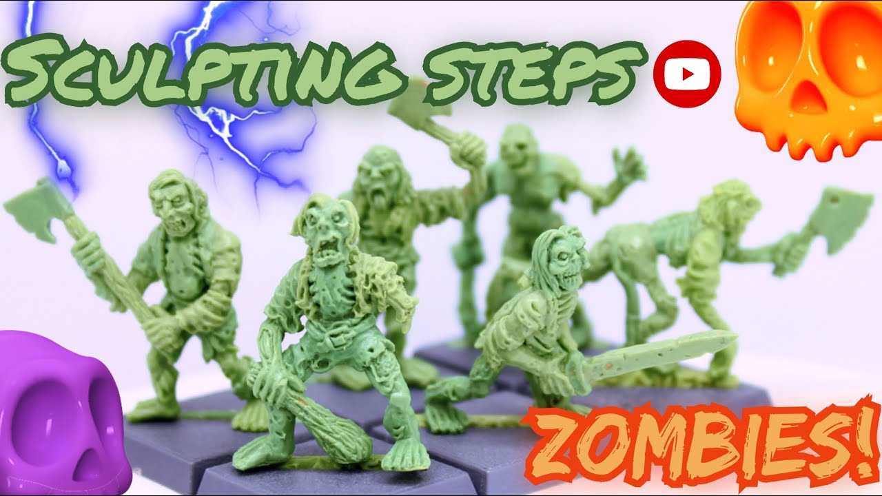 Sculpting steps of oldhammer inspired tabletop zombies