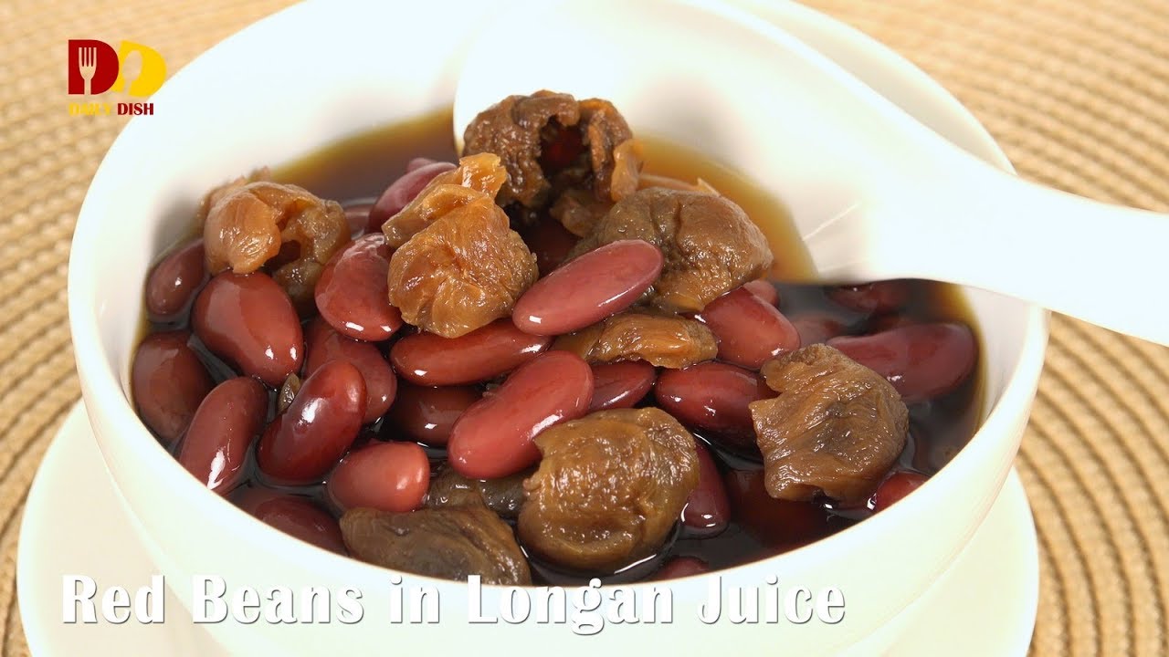 Red Beans in Longan Juice | Thai Dessert | Tua Daeng Tom Nam Lumyai | ถั่วแดงต้มน้ำลำไย