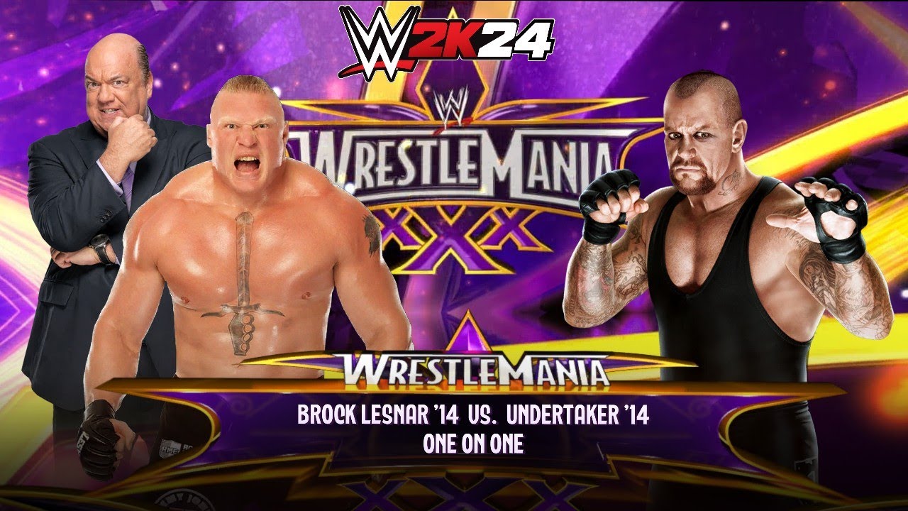 WWE 2k24 - Brock Lesnar '14 vs Undertaker '14: Single Match at Wrestlemania 30
