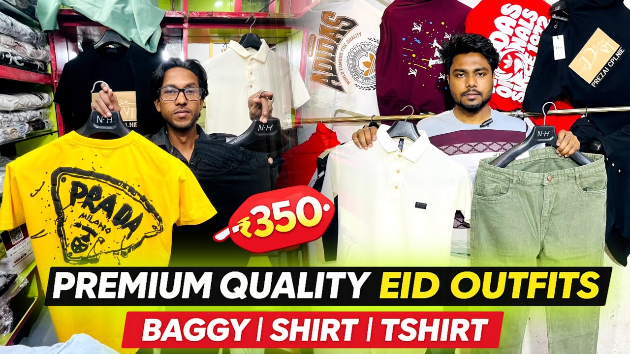 Khidirpur Fancy Market Premium Eid Outfits 🔥 Baggy | Shirt | T-Shirt Only ₹350😱Cheapest Cloth market