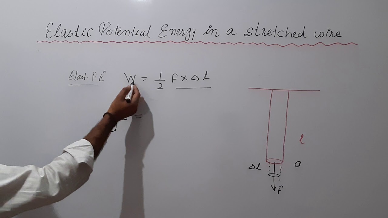 Elastic potential energy in a stretched wire || mechanical properties of solids || XI Physics