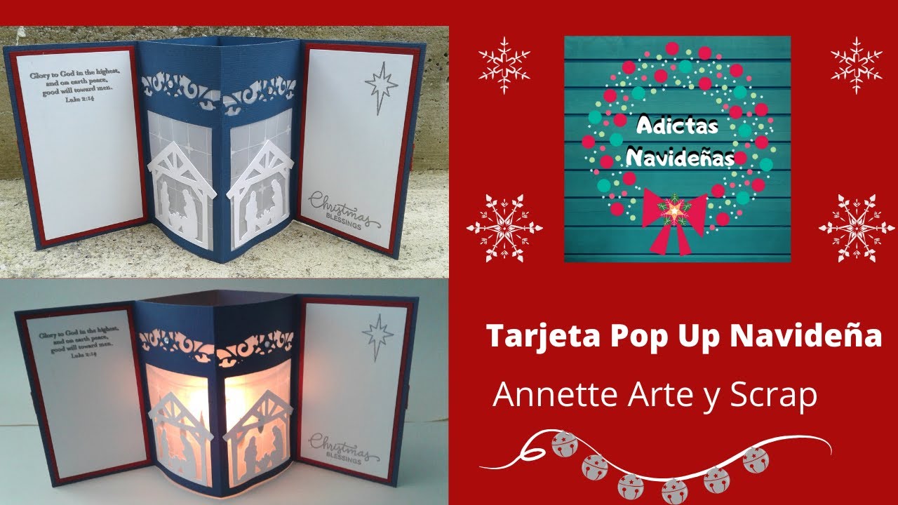 Tarjeta Pop Up Vitral Para Adictas Navideñas