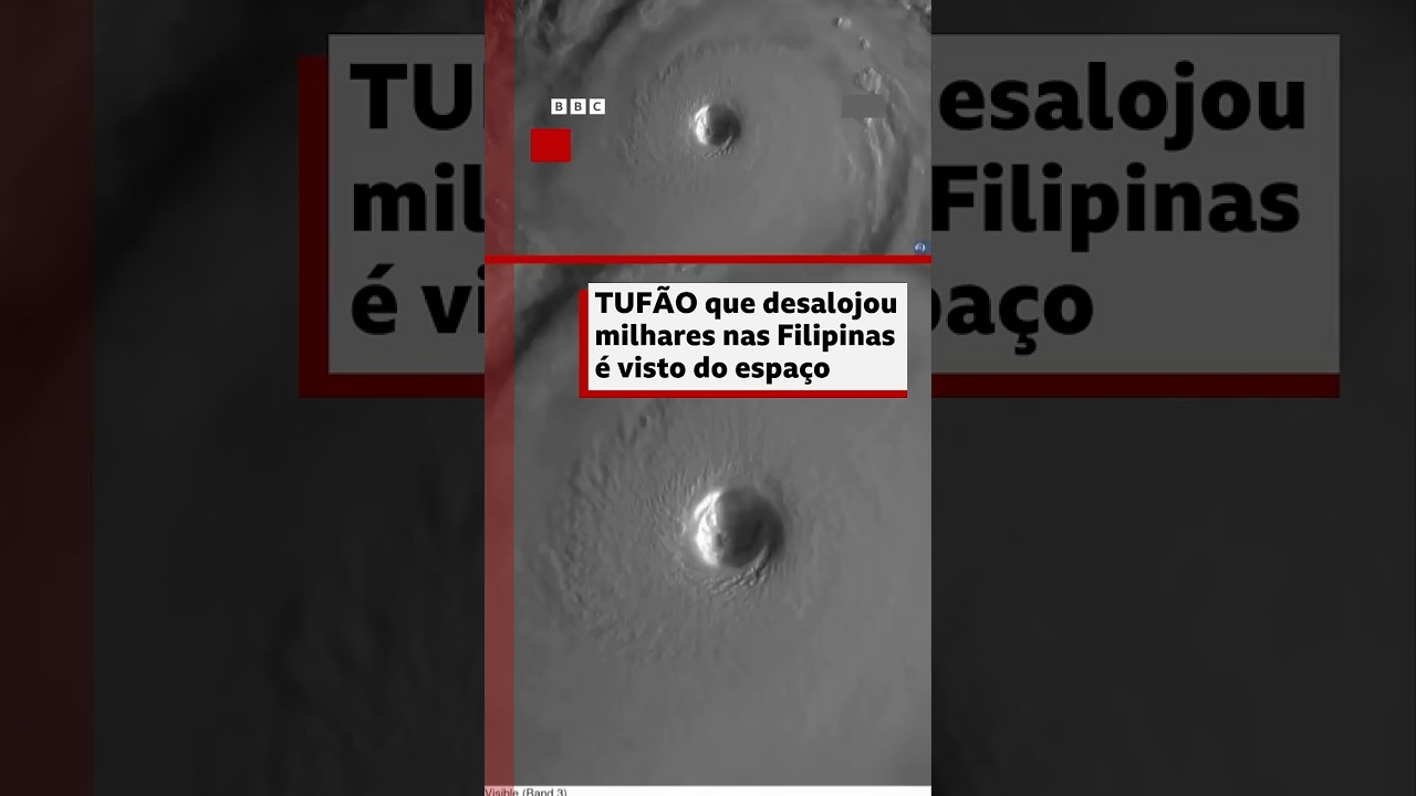 Tuf&atilde;o que desalojou milhares nas Filipinas &eacute; visto do espa&ccedil;o