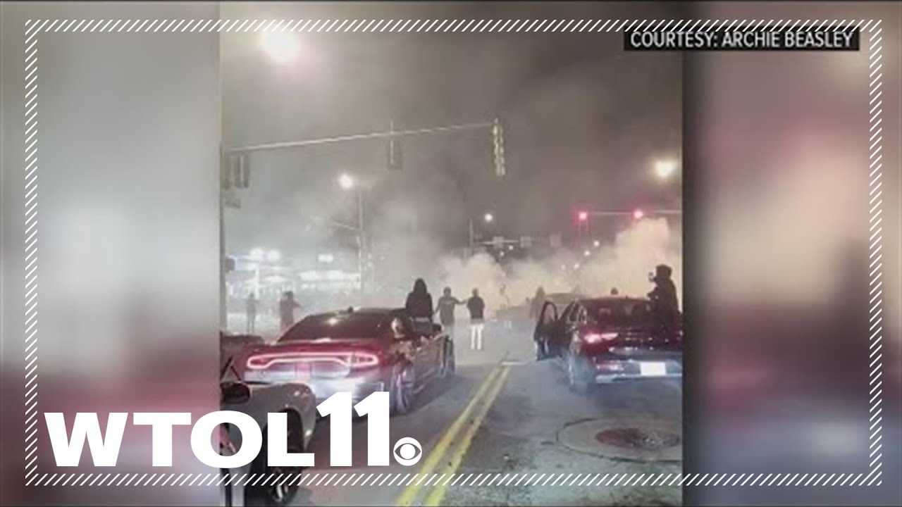 Toledo man urges safety after sharing video of mass of people, cars doing donuts in city intersectio