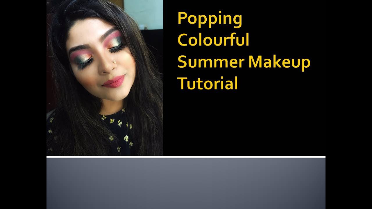 Popping Colourful Summar Makeup Tutorial/Shiminpromi/Beginners/2020