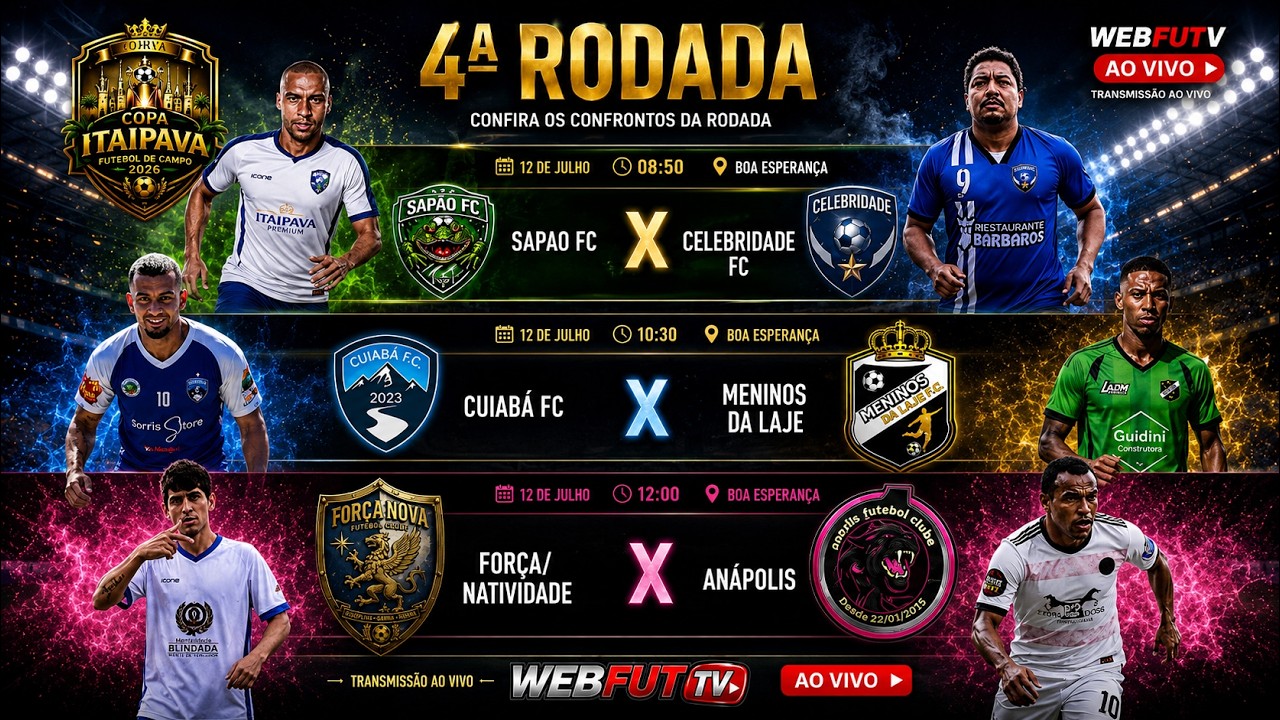 🔴 AO VIVO | COPA ITAIPAVA DE FUTEBOL 2026 | 4&ordf; RODADA | CONFRONTOS DIRETOS PELO G4 | WEBFUT TV