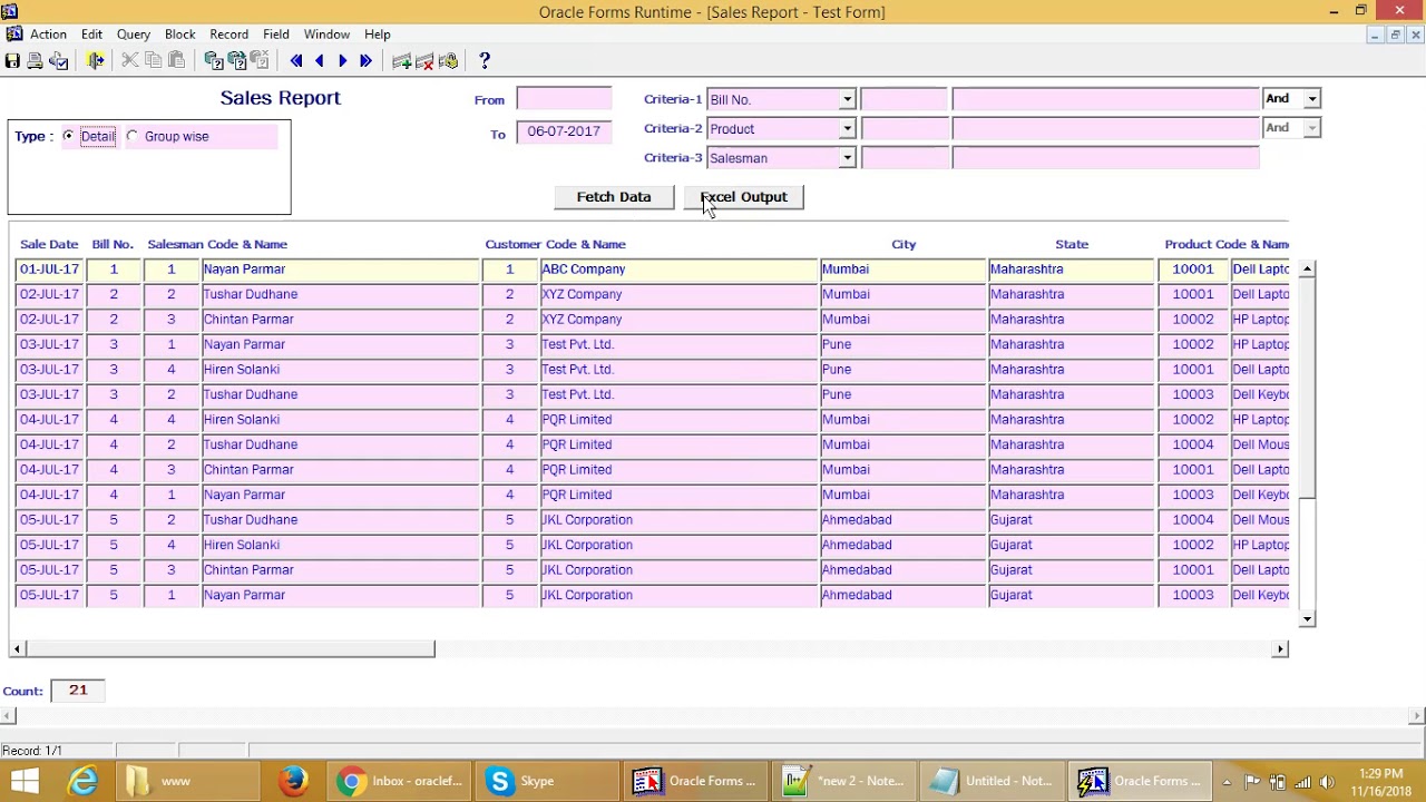Dynamic Grouping Reports - Oracle Forms - D2k