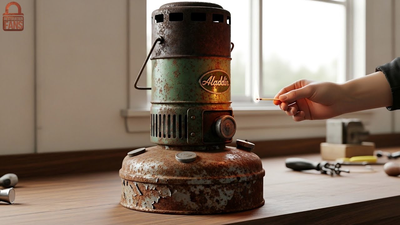 Restoring a 1953s Aladdin Oil Heater - Rusty Kerosene Heater Restoration