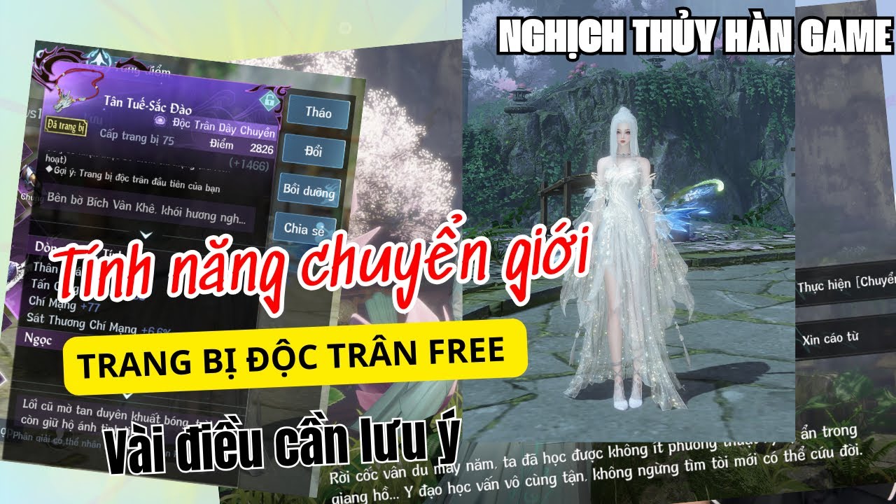 Tính năng chuyển giới nghịch thủy hàn và Trang bị độc trân Tân tuế sắc đào mới !!!! 