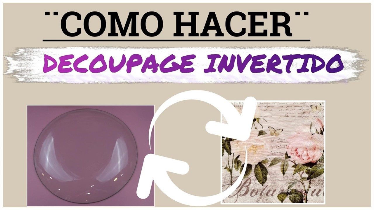 PLATO DE VIDRIO con  DECOUPAGE  INVERTIDO  y CRAQUELADO  con SERVILLETA💖💖