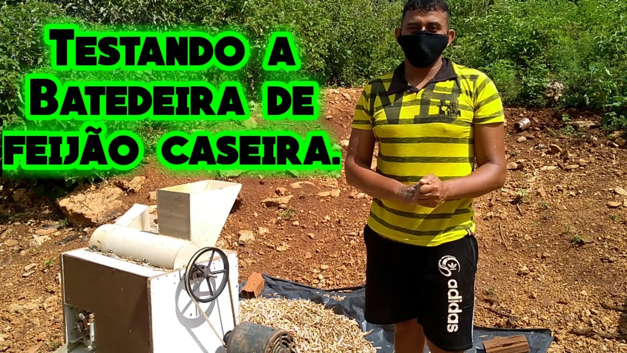 máquina caseira de debulhar feijão..