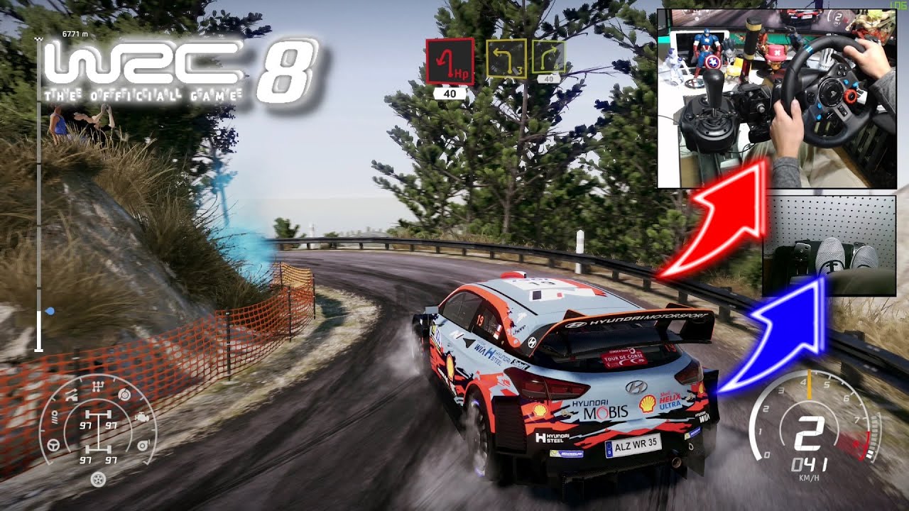WRC 8 Hyundai i20 Loeb Elena Tour de Corse / Logitech G29 Foot cam