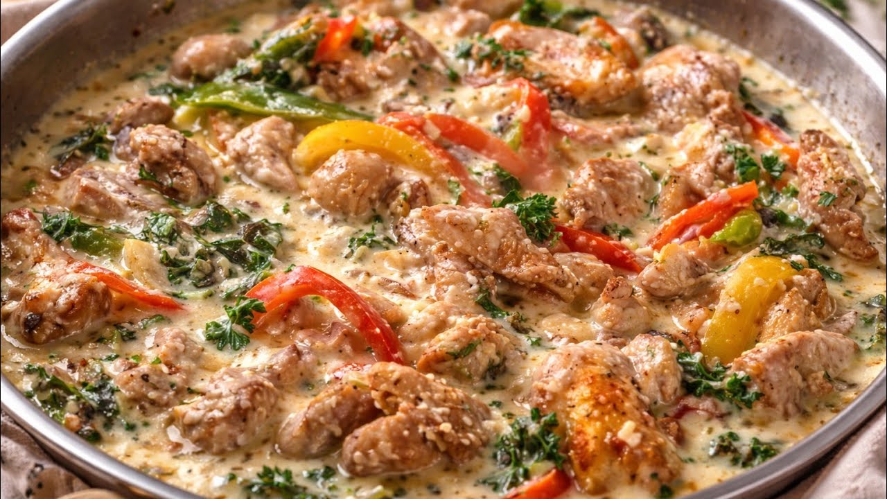 Creamy Chicken Alfredo with Mashed Potatoes | Easy Dinner Recipe 🥔🍛✨️
