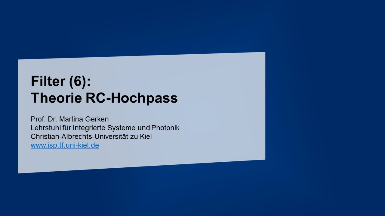 Filter (6): Theorie RC-Hochpass