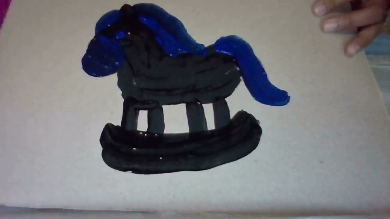 Black Rocking Horse Painting  🎠:🖼️🎨paintings