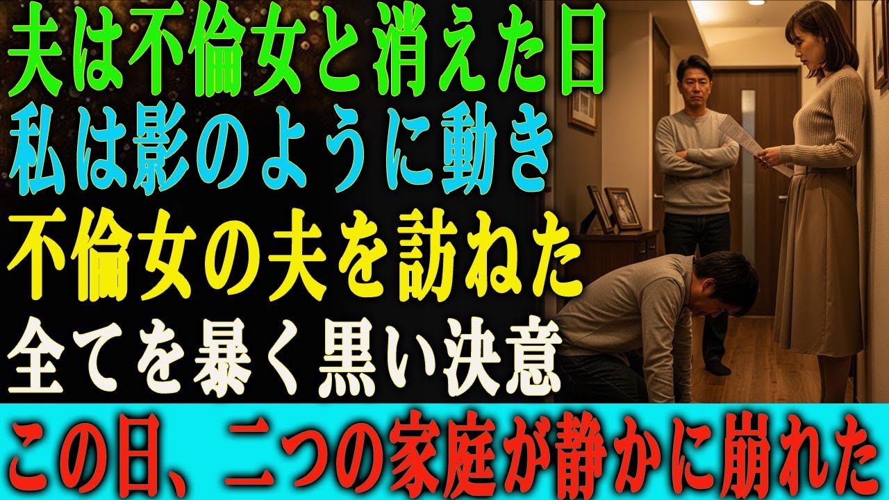 夫が不倫相手と旅行に出かけたその日、 私はその不倫女の夫を訪ねました。