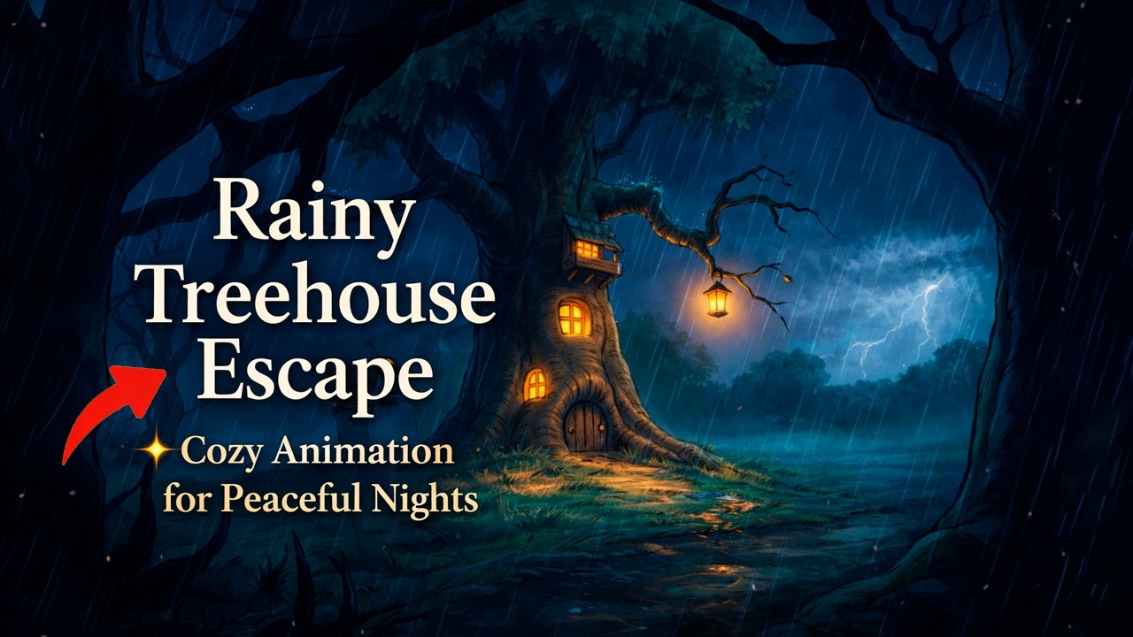 Rainy Treehouse Escape | Cozy Animation for Peaceful Nights