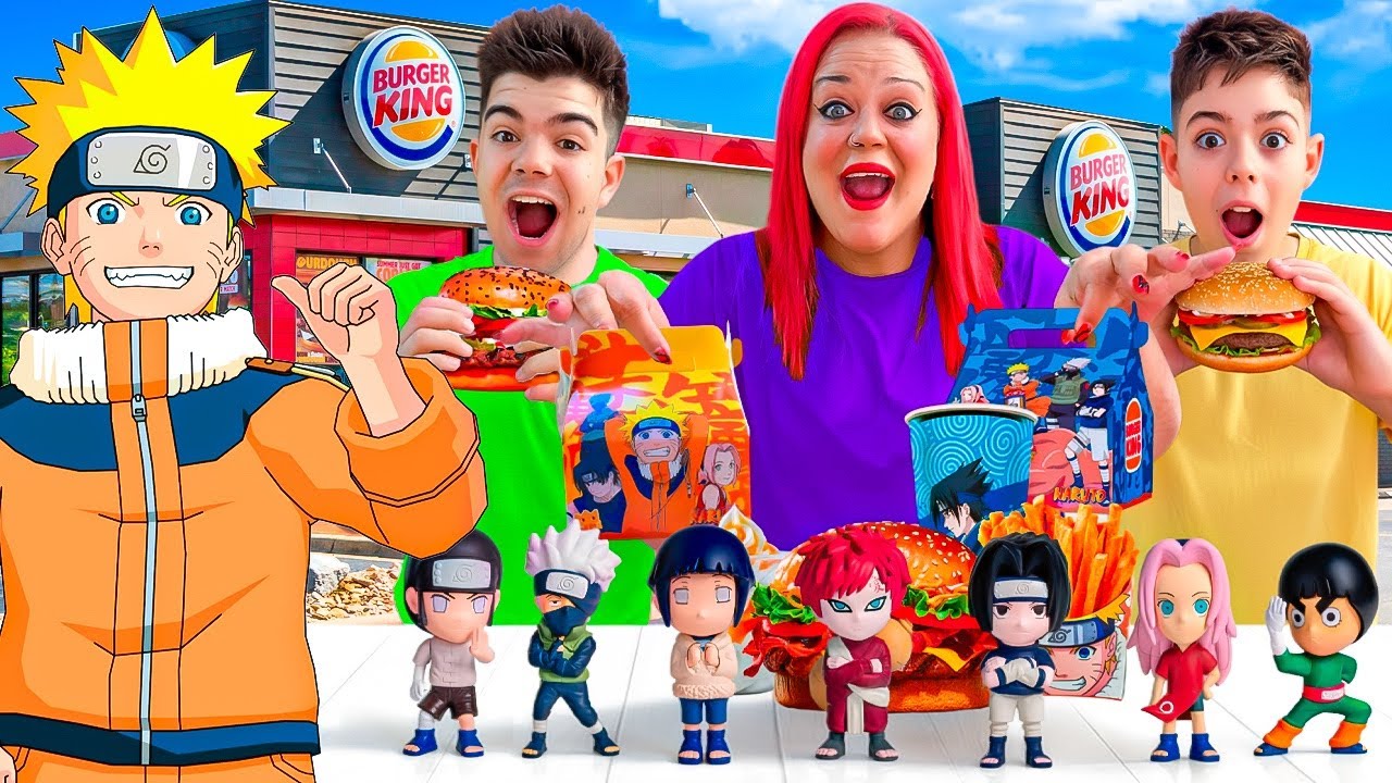 COMPRAMOS todos los MENÚS de NARUTO en BURGUER KING!!!