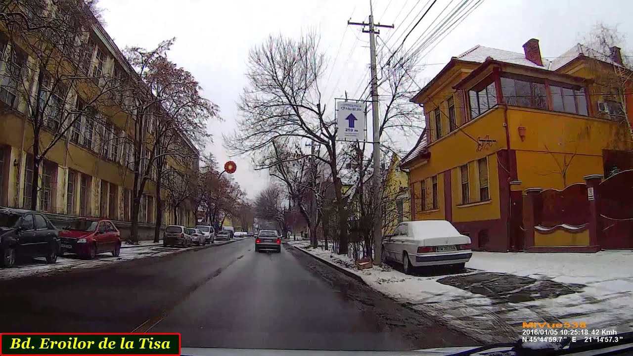 Timişoara:  Cartier Plopi - Calea Girocului. (Timelapse 1.6x - Real sound)