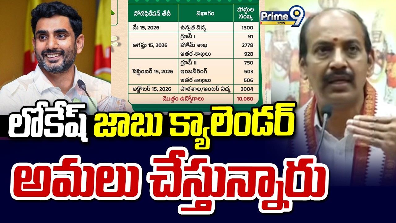 లోకేష్ జాబు క్యాలెండర్ అమలు చేస్తున్నారు | Chiranjeevi Rao | Prime9 News