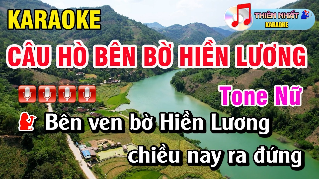 Câu Hò Bên Bờ Hiền Lương Karaoke Tone Nữ Nhạc Sống Dễ Hát | Thiên Nhất