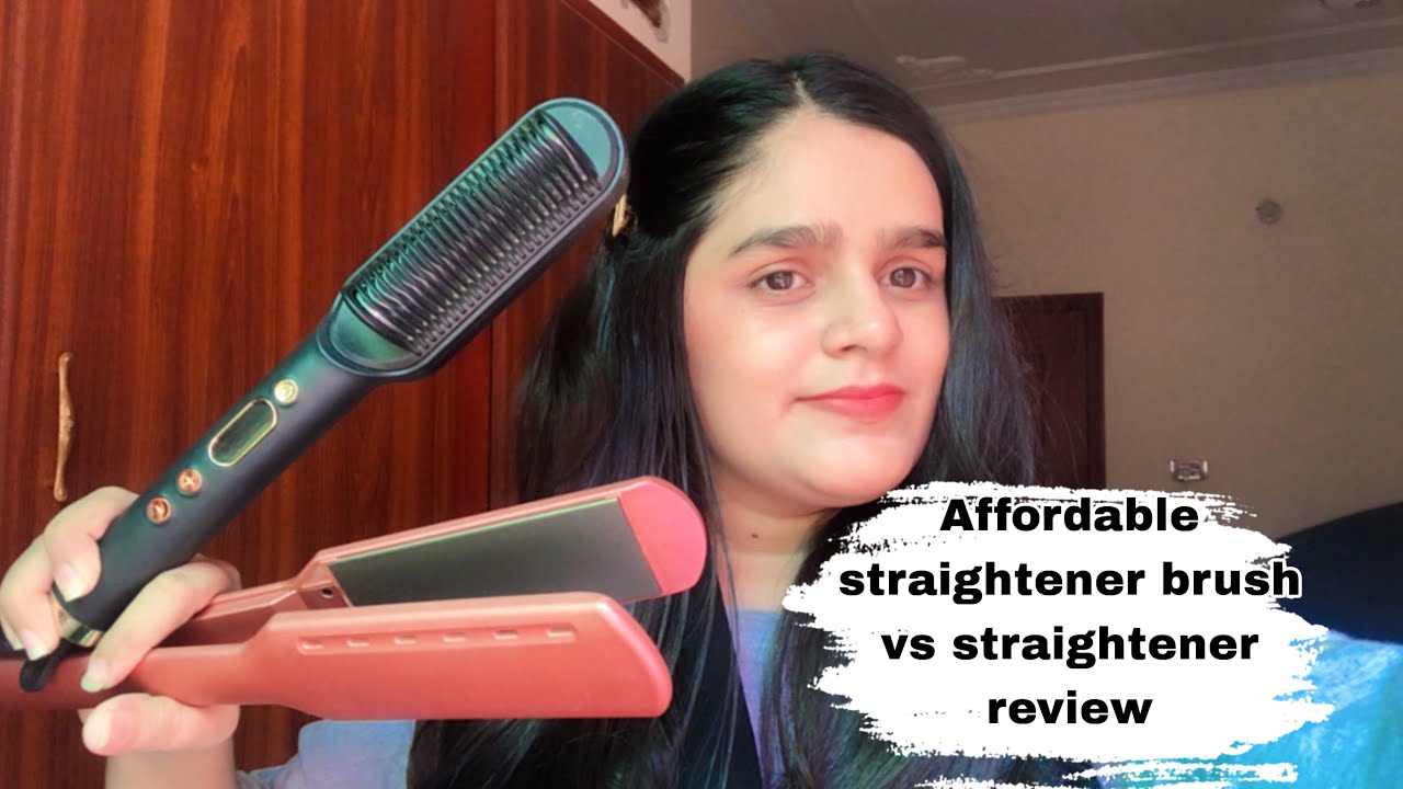 Straightener brush vs straightener review || in affordable price 