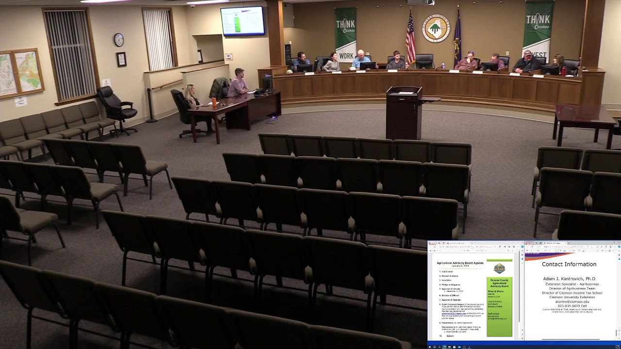 Agriculture Advisory Board meeting January 8, 2024