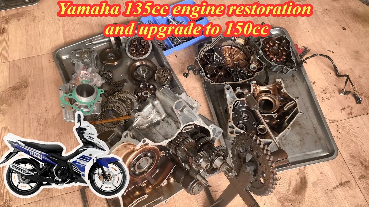 Yamaha engine 135cc manual clutch restoration and upgrade to 150cc