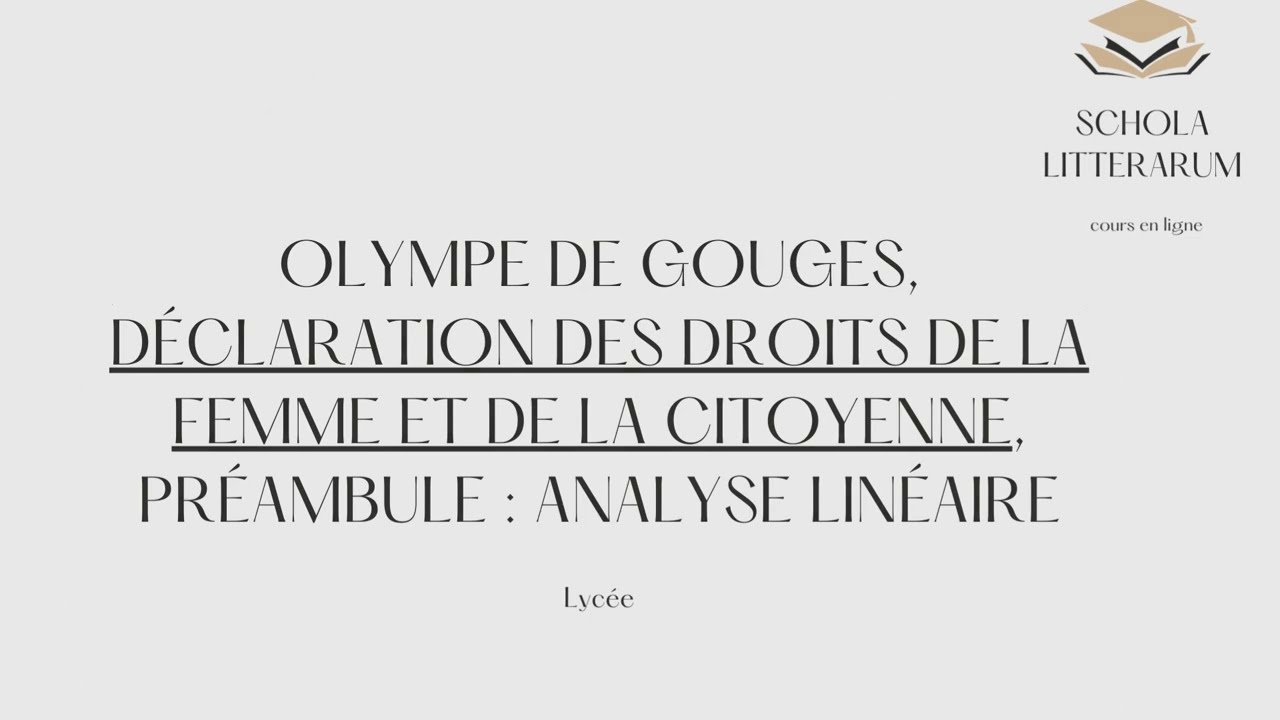 Olympe de Gouges, DDFC - commentaire lin&eacute;aire du pr&eacute;ambule pour l'oral du bac !