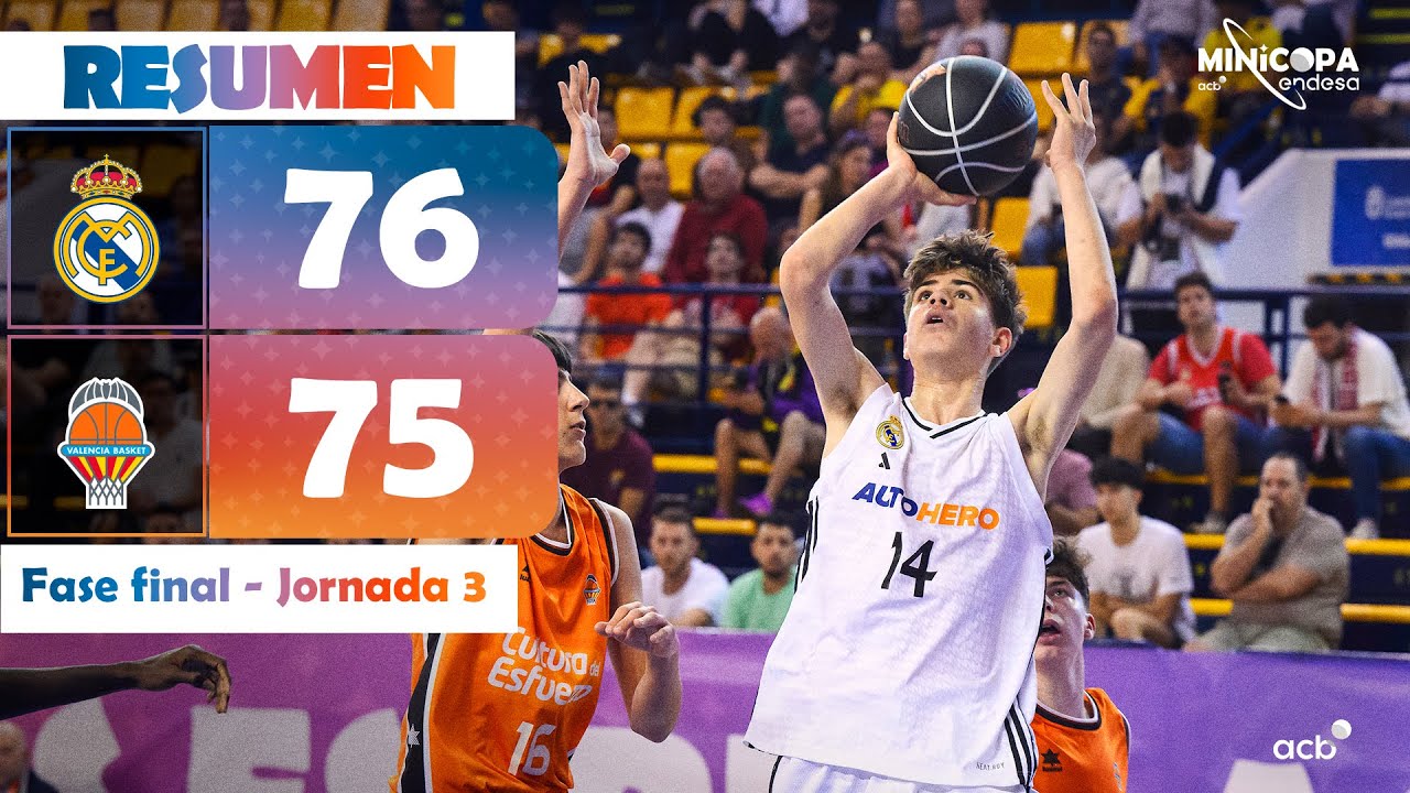 Real Madrid - Valencia Basket (76-75) RESUMEN | Minicopa Endesa Gran Canaria 2025
