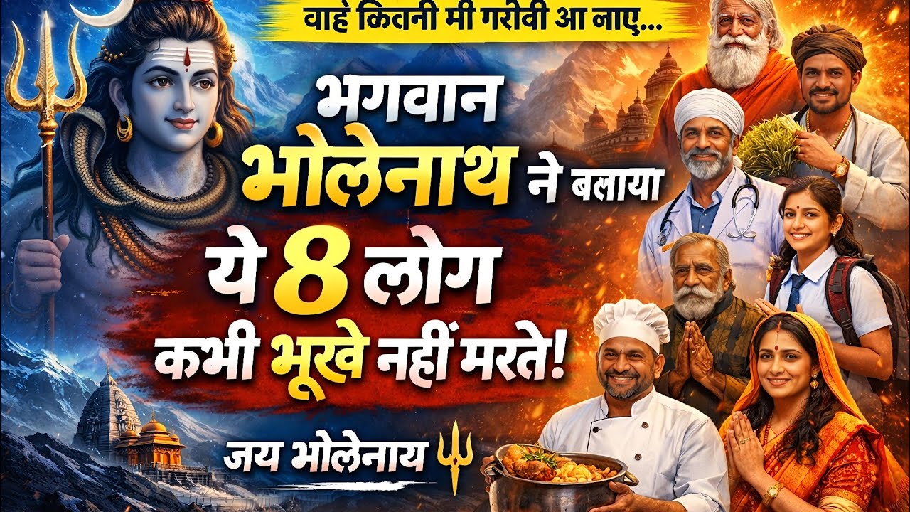 भगवान भोलेनाथ ने बताया चाहे कितनी भी गरीबी आ जाए, ये आठ लोग कभी भूखे नहीं मरते | jay Bholenath